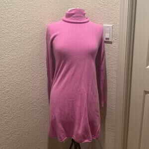 Isaac Mizrahi Women’s Lilac Purple Turtleneck Sweater/Dress Ribbed Cashmere Sz S